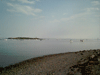 The view of Wood Island Harbor from the public beach in Biddeford Pool, ME